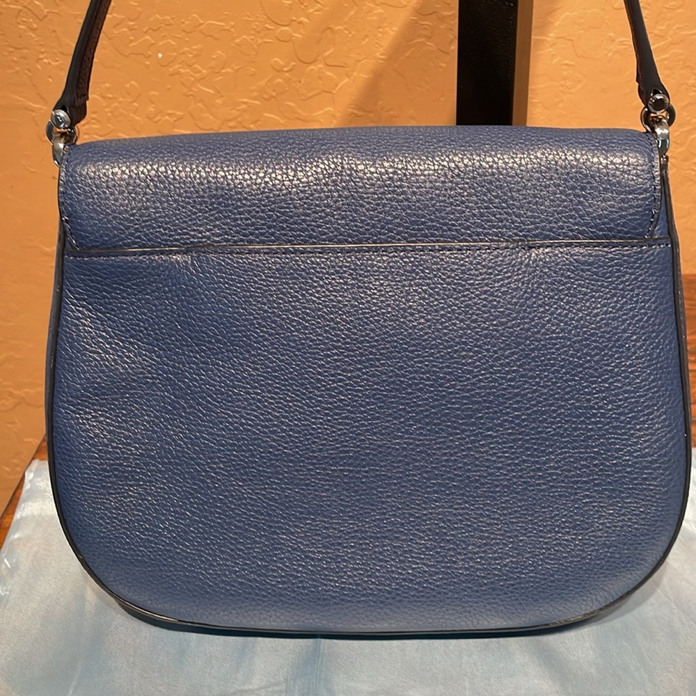 NWOT Kate Spade Blue Suede & Pebbled Leather Shoulder/Crossbody Bag MSRP $399 - Picture 6 of 11